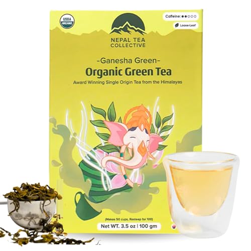 NEPAL TEA Organic Green Tea Loose Leaf - From a Family Farm in the Himalayas - Award-Winning Premium Green Tea Leaves Loose Leaf - 3.5oz /100g