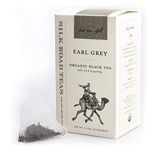Silk Road Teas, Organic Earl Grey Black Tea, Rich & Invigorating Flavors, 15 Tea Bags