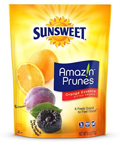 Sunsweet Amazin' Prunes Orange Essence - Prunes Pitted Unsweetened & Dried - Gluten Free, Vegan, Low Fat - Dietary Fiber & Natural Minerals - Dried