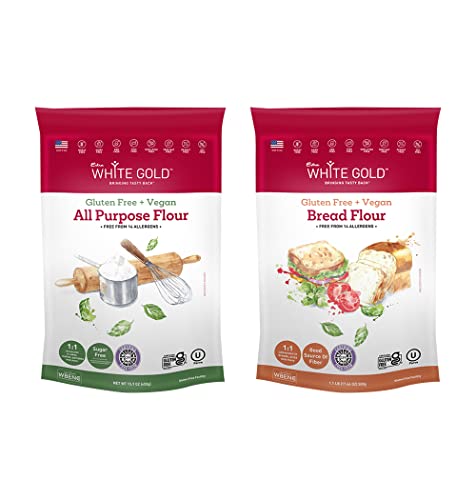 Extra White Gold Gluten Free Flour Blends Variety Pack - For Baking Cakes & Bread - [Kosher] [Gluten Free] [Vegan] [Soy Free] [Nut Free] [Dairy Free] (2 pack)