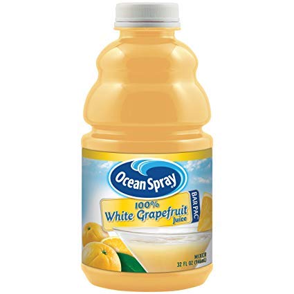 Ocean Spray - White Grapefruit Juice 32 oz Bottlel ( Two Bottles)