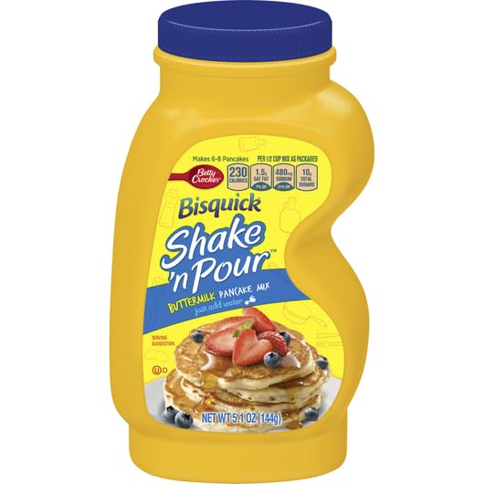 Bisquick Shake'N Pour Buttermilk Pancake Mix, 5.1- ounce Containers (Pack of 6)