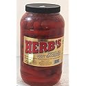 Herbs RED HOT Pickled Sausage (1 Gal. Jar) 39 Count Beef & Chicken No Pork ( From Jersey Candy Company)