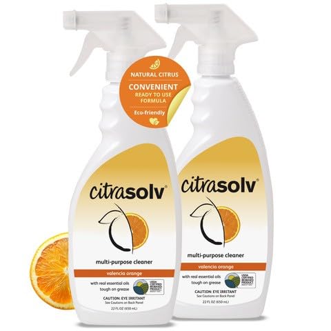 Citra Solv All Purpose Cleaning Spray - Powerful Citrus Degreaser for Kitchen & Bathroom, Multi-Surface Cleaner, No Harsh Chemicals, Valencia Orange