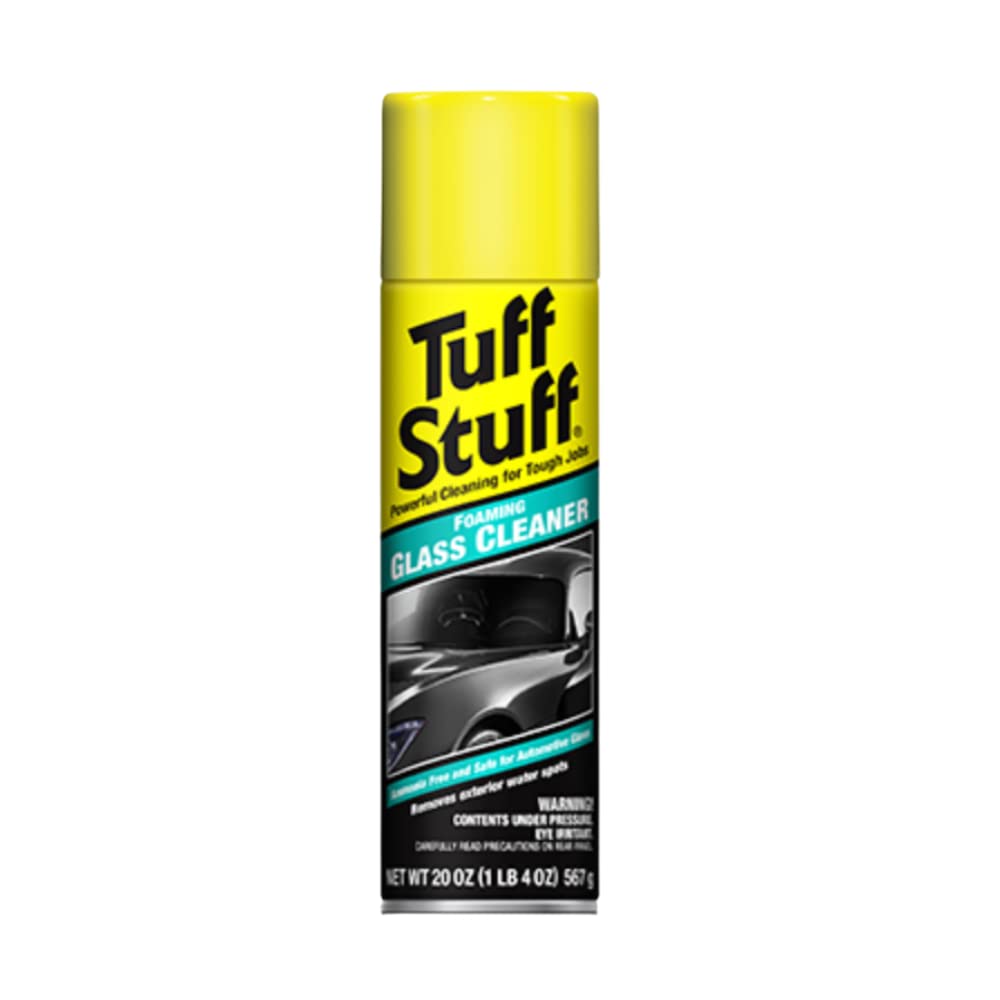 Tuff Stuff Foaming Glass Cleaner for Car Glass Window, Streak-Free Shine, Deep Cleaning Foaming Action, Safe for Tinted and Non-Tinted Windows, 20 Oz