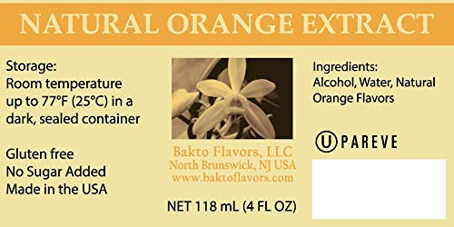 Bakto Flavors - Natural Orange Extract - 4 FL OZ