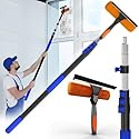 SKGPOLE 26FT Reach Window Squeegee for Window Cleaning Kit with 5-20 Foot Telescoping Extension Pole, 2 in 1 Window Squeegee, Cobweb Duster, Dust Kit