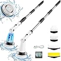 Electric Spin Scrubber, Bathroom Cleaner, Power Shower Cleaning Brush with Extendable Handle & 4 Brush Heads, Shower Scrubber for Bathtub Tile Grout