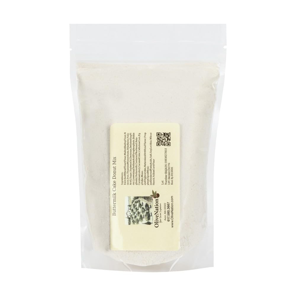 OliveNation Buttermilk Cake Donut Mix - Simple Just-Add-Water Powdered Mix for Crispy & Soft Traditional Buttermilk Bars, Cake Doughnuts, Rings, Baked or Fried Treats for Home & Pro Bakers (32.00oz)