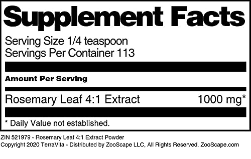Rosemary Leaf 4:1 Extract Powder (4 oz, ZIN: 521979)