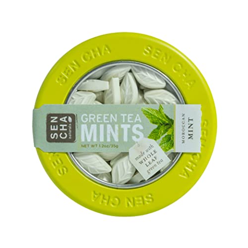 SEN CHA Naturals Green Tea Mints, Sugar-Free Breath Mints, Made With Organic Japanese Matcha Green Tea, Gluten-Free, Sugar-Free, Vegan