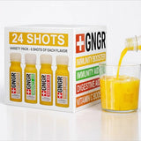 GNGR 24 Shots Variety Pack of Organic Cold-Pressed Ginger Shots - 4 Target Formulas with Peruvian Ginger, High-Absorption Turmeric & Vitamin C