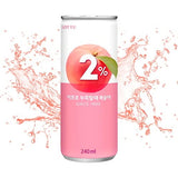 LOTTE 2% Soft Drink Peach/Plum Variety (240ml/Pack) (Peach, 12 Cans)