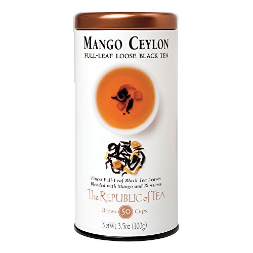 The Republic of Tea Mango Ceylon Black Full-Leaf Loose Tea, 3.5 Ounces / 50-60 Cups
