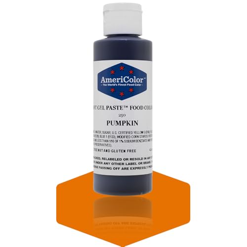 Americolor Soft Gel Paste Food Color, Pumpkin, 4.5 Ounce Bottle