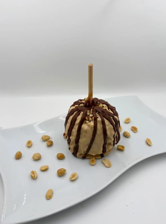 US Sweets Caramel Apple - Caramel Granny Smith Apples Dipped in Peanut Butter White Chocolate with Peanuts | Tasty Gift | Handmade in Small Batches |