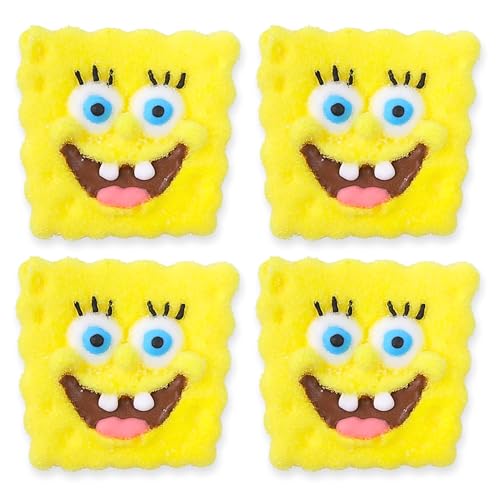 SpongeBob SquarePants Candy, Giant Sugar Coated Marshmallows, Individually Wrapped Party Favors, 4 Count Box
