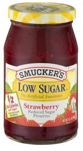 Low Sugar Strawberry Preserves and Concord Grape Jelly, 15.5 Ounce (Pack of 2) - with Two Make Your Day Sporks or Spreader