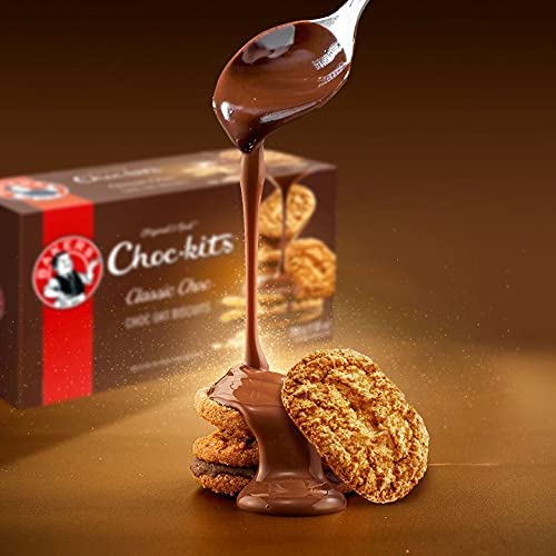 Baker's Choc-kits Crunchy Oat Biscuits/Cookie | Chocolate | Pack of 12 | Case | 32-40 Cookies per Box | Kosher | Halal | Real Chocolate | Finest