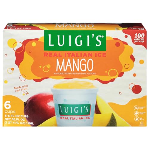 J & J SNACK FOODS Luigi's Mango Real Italian Ice, 15 ct (frozen)