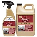 Granite Gold Granite Sealer Combo Pack, Water-Based Sealer Spray and Refill for Granite, Marble, Travertine, Natural Stone Countertops, 24 oz + 64 oz