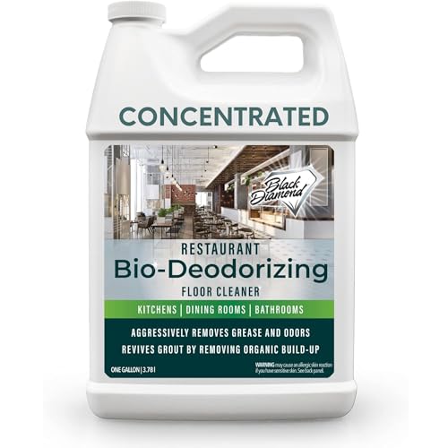 Restaurant Bio-Deodorizing Floor Cleaner - Heavy Duty Commercial Concentrated Enzyme Degreaser and Odor Eliminator for Mopping Tile, Laminate