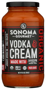 Sonoma Gourmet, Pasta Sauce Vodka Cream Organic, 25 Ounce