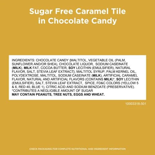 Sugar Free Caramel Premium Chocalate candy - 1 lb (16 oz, 32 Pcs) Bulk - Individually Wrapped Zero Sugar Caramel Dark Chocolate Car - Diabetic Sugar