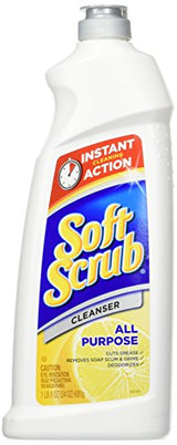 Soft Scrub Total All Purpose Bath & Kitchen cleanser, lemon Scent 24 Oz (Pack Of 9), White