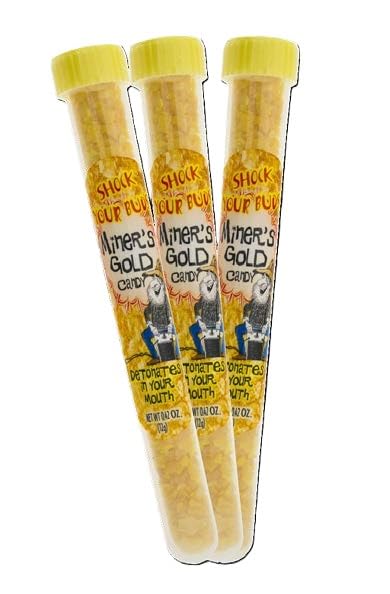 Miner’s Gold Candy “Detonates In Your Mouth” Pineapple - Orange Flavor Tubes - 24-Count Display Box