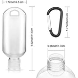 3Pcs Transparent Portable Mini Ketchup Containers - Refillable Travel Size Hot Sauce Keychain, 2oz/50ml Bottles