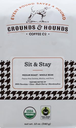 GROUNDS & HOUNDS Sit and Stay Coffee Whole Bean, 12 OZ
