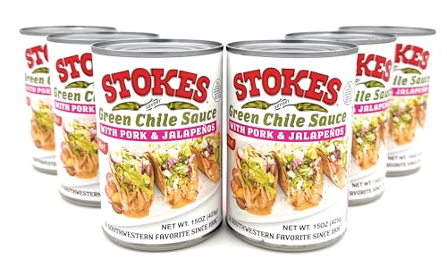 Stokes Green Chile Sauce with Pork and Jalapenos Pack of 6