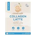 Clöud Café Collagen Infused Vanilla Latte Instant Coffee Packets - Promotes Skin Firmness, Hydration & Elasticity and Hair & Nail Health - Single