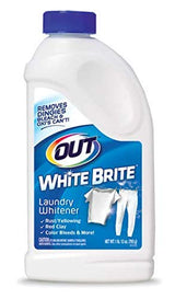 OUT White Brite Laundry Whitener Powder, Stain Remover Detergent Booster for Clothes, Removes Red Clay and Rust Stains on White Clothing and Uniforms