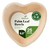 Chic Leaf Palm Leaf Bowls - Mini Disposable Heart Shaped Bamboo Style Plates - Paper Plates Alternative for Weddings & Parties - Compostable, Bridal