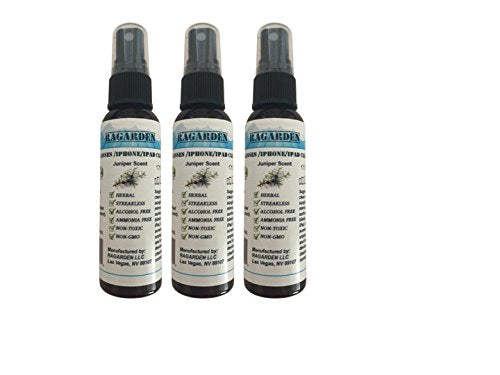 RAGARDEN Eyeglasses/iPhone/iPad Cleaner. Juniper Floral water. Bulk quantity (3) of 2oz Spray Bottles.