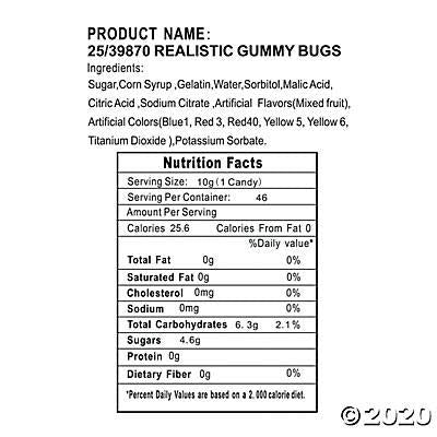 Realistic Gummy Bugs - Candy & Goodies - 454G