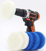 13 Pieces 4 Inch Drill Scouring Pads Cleaning Kit-4 Kinds of Abrasive Buffing Pads-4-Inch Disc Pad Holder with 12 Scrubbing Pads-Great for Cleaning