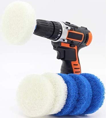13 Pieces 4 Inch Drill Scouring Pads Cleaning Kit-4 Kinds of Abrasive Buffing Pads-4-Inch Disc Pad Holder with 12 Scrubbing Pads-Great for Cleaning