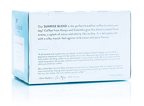 Blue Island Specialty Grade Coffee Pods | The World’s Best Tasting K Cups | 2.5x the Caffeine Content vs Leading Brands | Direct Trade, Light-Medium