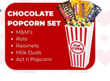 Movie Night Popcorn and Candy Gift Basket - Plus 13.5 Inch Plush Teddy Bear Custom T-Shirt - Perfect for a Cozy and Fun Evening at Home or the Theater