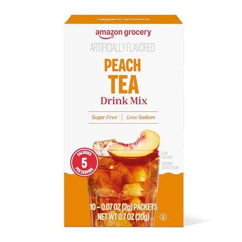 Amazon Grocery, Peach Tea Drink Mix, 10 packets, 0.7 Oz