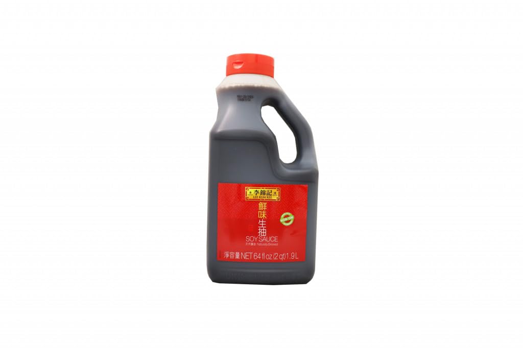 Lee Kum Kee Soy Sauce (64 oz - 1 Pack) Vegan, Non-GM Soybeans | Umami Flavor | Perfect for Marinades, Stews, Sauce Mixes, Stir-Frying, Drizzling