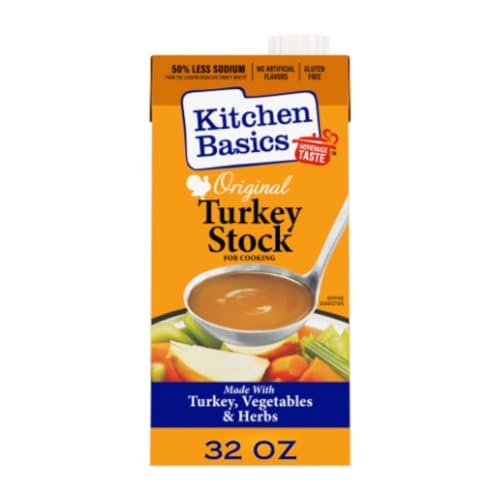 Kitchen Basics Turkey Stock - 32 oz Carton, The Perfect Base for Your Savory Kitchen Recipes and Stocking Up