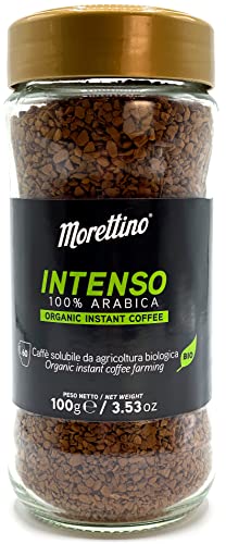 Morettino Intenso Sicilian Organic Instant Coffee, Arabica, Italian Roasted from Sicily, 3.53 oz (100g)