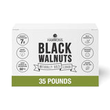 Hammons Fancy Large Black Walnuts -Wild Harvested - Non-GMO - Gluten-Free - High Protein - Keto Snack - Nuts for Cooking and Baking - 35Lb Box