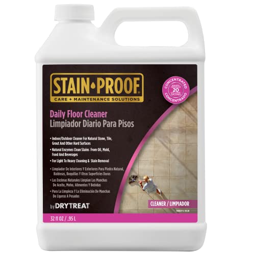 Dry-Treat Stain Proof Daily Floor Cleaner Concentrate - 1 Qt., Enzymatic Cleaning Formula for Mopping Tile, Marble & Luxury Vinyl Floors