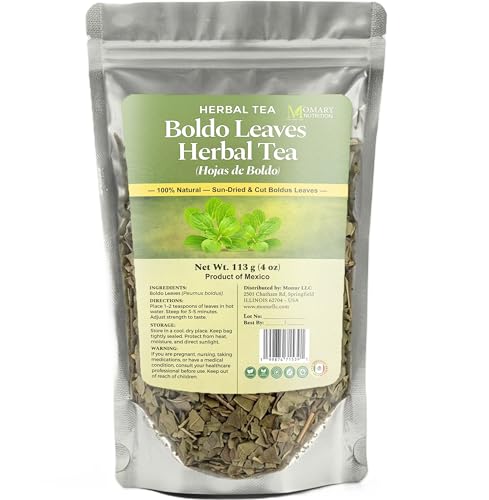 Boldo Leaves Herbal Tea - Hojas de Boldo (Peumus boldus) - Net Wt. 113 g (4 oz) - 100% Natural, Caffeine Free, Traditional Loose Leaf Boldus Herbal