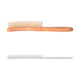 Valentino Garemi Hat Cleaning Brush - Genuine Boar Hair Bristles - Curved Wooden Handle - Removes Dust & Stains - Made in Germany (White Bristles)
